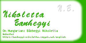 nikoletta banhegyi business card