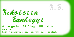 nikoletta banhegyi business card